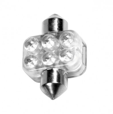 Bec LED 12V - 18x31mm - 6LED Sofit SV85-8 1buc - Albastru Garage AutoRide foto