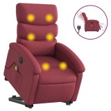 Cumpara ieftin Fotoliu de masaj electric rabatabil cu ridicare rosu vin textil