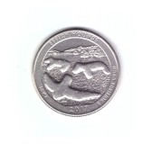 Moneda SUA 25 centi/quarter dollar 2017 D, Iowa Effigy Moundes, stare foarte buna, curata