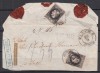ROMANIA 1866/1867 LP 20 REGELE CAROL CU FAVORITI DOUA TIMBRE 20 PARALE HARTIE SUBTIRE /FATA PLIC CIRCULAT RECOMANDAT PIATRA-IASI, Stampilat