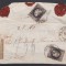 ROMANIA 1866/1867 LP 20 REGELE CAROL CU FAVORITI DOUA TIMBRE 20 PARALE HARTIE SUBTIRE /FATA PLIC CIRCULAT RECOMANDAT PIATRA-IASI