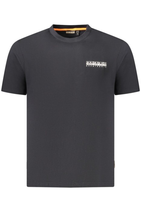Napapijri Tricou barbati, cu imprimeu grafic pe fata si pe spate, Regular Fit, Negru, M