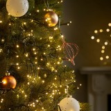 Instalatie de Craciun liniara Yoto, 24 m, din care 1 m cablu priza 220V, 300 LED, 8 jocuri de lumini, beculet in 6 colturi, pentru interior, controler, Oem