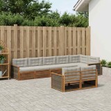 vidaXL Set de canapele de exterior 8 pcs Natural și gri deschis 3383499