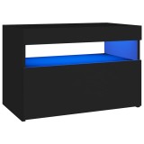 Cumpara ieftin Comoda TV cu lumini LED, negru, 60x35x40 cm