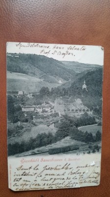 Carte postala, statiunea balneara Gie&amp;szlig;h&amp;uuml;bl-Sauerbrunn din Boemia, 1901 foto