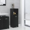 Dulap Baie Negru 30x30x95 cm Lemn Prelucrat, Etajera Baie, Spatiu Depozitare, Mobilier Baie