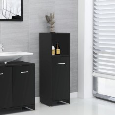 vidaXL Dulap de baie, negru, 30x30x95 cm, lemn prelucrat 802589
