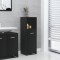 Gossi dulap de baie, negru, 30x30x95 cm, lemn prelucrat