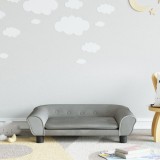 vidaXL Canapea pentru copii, gri deschis, 70x45x26 cm, catifea