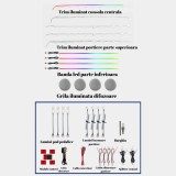 Lumini ambientale dedicate Bmw X5 G08 G02 2019-2023, RGB Acrilice 21 in 1 Dinamice cu efect symphony, Control din Aplicatie Bluetooth Buton