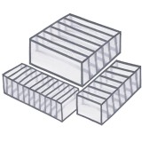 Set 3 organizatoare sertar pliabile pentru sosete/lenjerie, gri Household NewTrend
