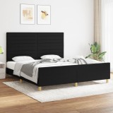 VidaXL Cadru de pat fără saltea, negru, 180x200 cm, textil