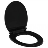 Cumpara ieftin Capac WC cu &icirc;nchidere silențioasă model eliberare rapidă, negru, vidaXL