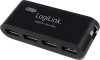 HUB extern LOGILINK, porturi USB: USB 2.0 x 4, conectare prin USB 2.0, alimentare retea 220 V, negru, &quot;UA0085&quot; (timbru verde 0.8 lei)