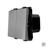 Cumpara ieftin Intrerupator dublu mecanic cu revenire LUXION, modul gri compact