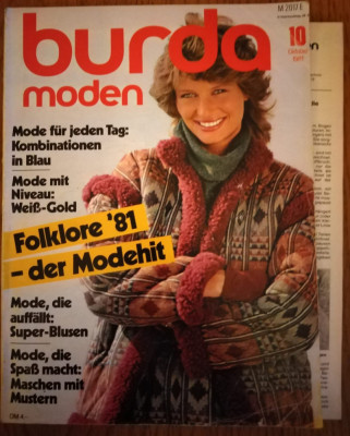 Burda revista moda vintage cu tipare anii 80 foto