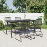 Cumpara ieftin Set mobilier de grădină, 5 piese, negru, ratan PVC