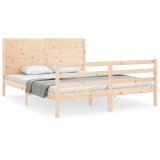 Cumpara ieftin Cadru de pat cu tablie, 160x200 cm, lemn masiv