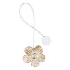 Brosă Decorativă Perdea, Floare Lemn, Auriu și Alb Patinat, Magnet, 6cm, Oem