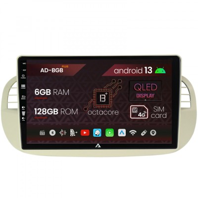 Navigatie Fiat 500 (2007-2014), Android 13, B-Octacore 6GB RAM + 128GB ROM, 9 Inch - AD-BGB9006+AD-BGRKIT362V2 foto