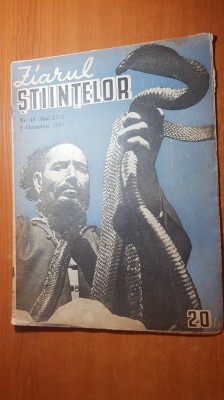 ziarul stiintelor 5 octombrie 1943-articolul &amp;quot; uriasii aerului&amp;quot; foto