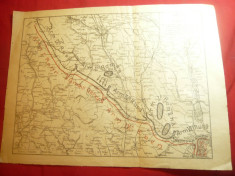 Harta Militara Romaneasca - Situatia Frontului la 12 iul.1917 ,dim=33x24cm foto