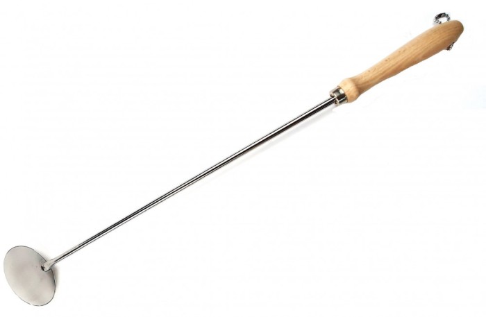 Paleta amestecare paella, inox, maner din lemn, agatatoare, lungime 60 cm, GRC70560