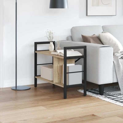 vidaXL Raft pentru cărți Stejar Sonoma 75 x 30 x 58,5 cm Lemn compozit 883977 foto