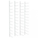 Suport sticle vin montat pe perete 24 sticle, 2 buc. alb, fier