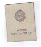 Certificat de muncitor calificat RPR 1963, produse lactate