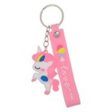 Breloc Silicon Unicorn Roz cu Inscriptie Love pentru Copii, CMCLASS