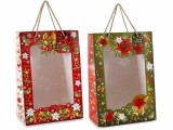 Set 2 plasute cadouri Craciun hartie multicolora cm 24 x 14 x 35 H