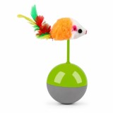 Jucărie Interactivă pentru Pisici, Șoricel cu Bază Balansoar, Verde