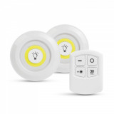 Set de lampi de perete autoadezive cu 16 LED uri COB - cu telecomanda, Putere: 3W, timer, Phenom