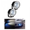 Set 2 Proiectoare Auto LED Angel Eyes 76mm 6000K 12V, Aluminiu, Negru, IP65, 3200 Lumeni, Distanta 50-200m, Durata 50000 ore
