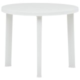 Masă de grădină, alb, 89 cm, plastic