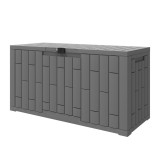 Outsunny Ladă de Grădină 227 L din Rășină, Rezistentă la Apă și UV, cu &Icirc;nchidere pentru Lacăt, 106,5 x 43 x 54,5 cm, Gri | Aosom Romania