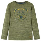 Tricou cu m&acirc;neci lungi pentru copii,, kaki melanj, 116