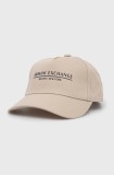 Armani Exchange șapcă culoarea alb, cu imprimeu