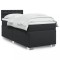 vidaXL Pat box spring cu saltea, negru, 90x190 cm, piele ecologică 3286100