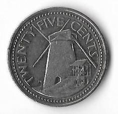 Moneda 25 cents 2001 - Barbados foto