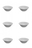 Set boluri, 6 piese, 450 ml, Portelan, Alb model