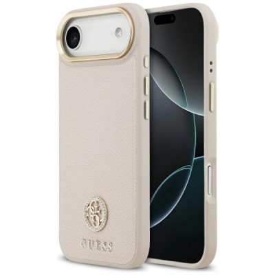 Husa MagSafe pentru Apple iPhone 17 Air, Guess, Grained Strass Logo, Roz foto