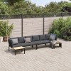 Gossi set mobilier de gradina cu perne, 4 piese, negru, aluminiu