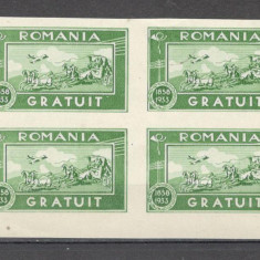 Romania.1933 Scutire de porto-Gratuit bloc 4 TR.646