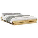 Cumpara ieftin Cadru de pat fara saltea 150x200 cm din lemn masiv de stejar