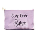 Portfad plic, Live, love , shine , roz metalizat, 22 x 16 cm, Oem