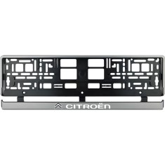 Set 2 bucati, suport numar inmatriculare argintiu Ciroen