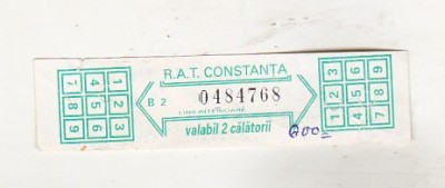bnk div Romania RAT Constanta - bilet 2 calatorii - linii interioare foto